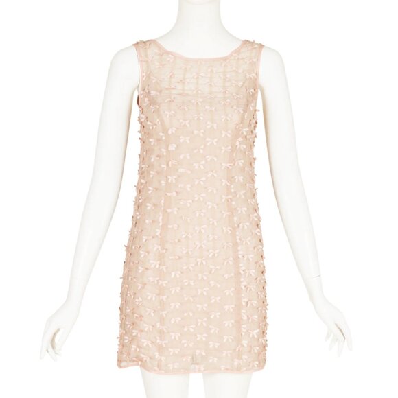 Betsey Johnson S/S 1997 Runway Archival All Over Bow Organdy Mini Dress sz Small - Picture 6 of 14